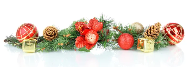 Composition of the Christmas decorations isolated on white — Stock Photo, Image