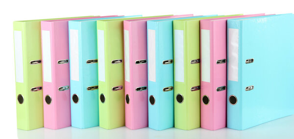 Colorful folders, isolated on white