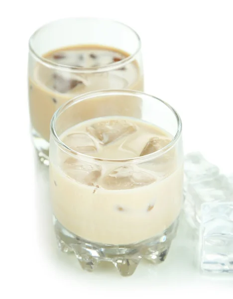 Baileys liqueur in glasses isolated on white Stock Image