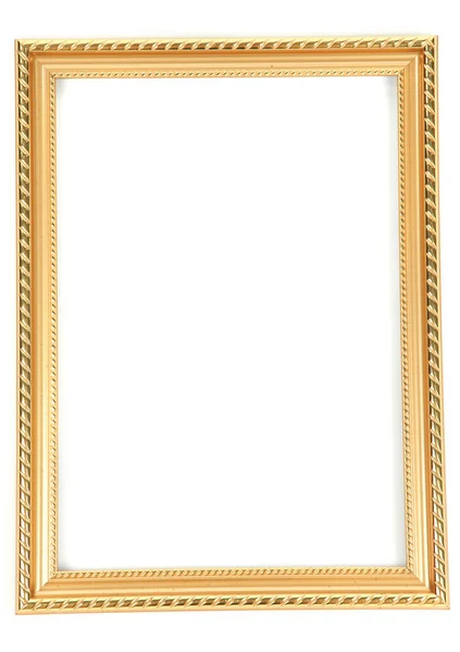 Zlatý rám, izolované na bílém — Stock fotografie