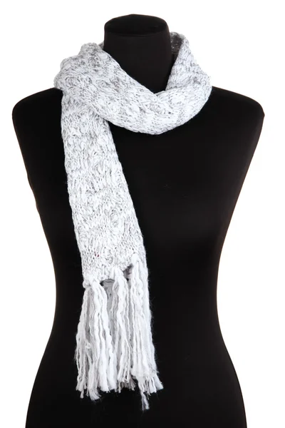 Skyltdocka bär scarf isolerad på vit — Stockfoto