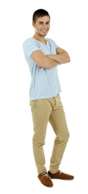 beyaz izole yakışıklı genç