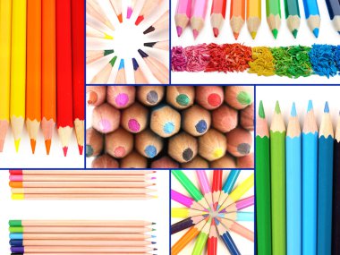 renkli kalemler kolaj