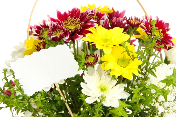 Bouquet di fiori freschi in vendita isolato su bianco — Foto Stock