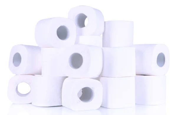 Rollos de papel higiénico aislados en blanco —  Fotos de Stock