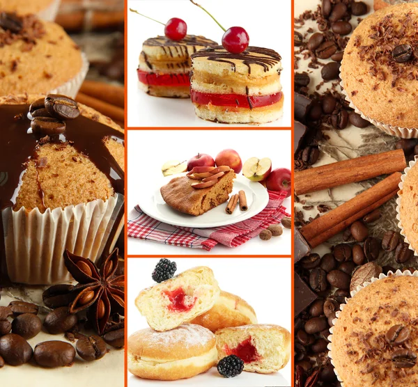 Zelfgemaakt gebak collage — Stockfoto