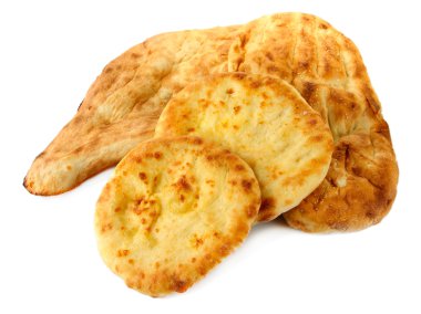 pita ekmekler beyaz izole