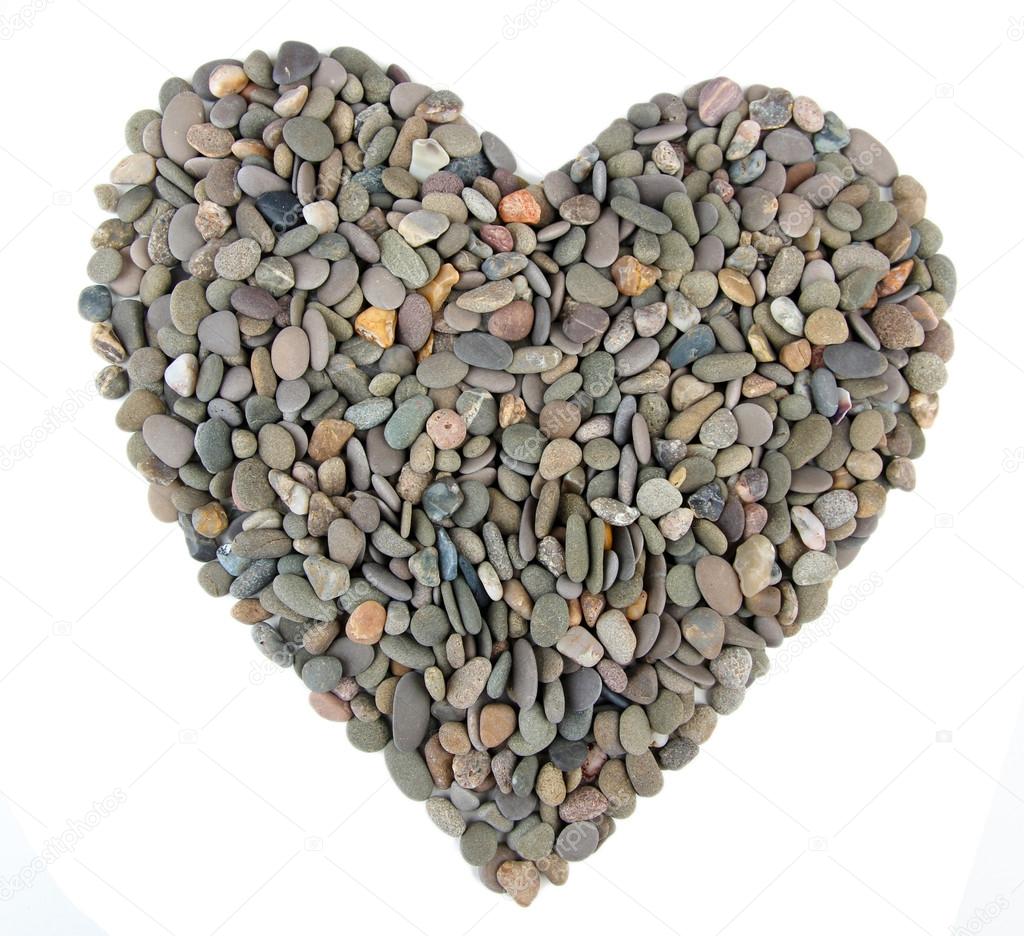 Beautiful heart of small sea stones