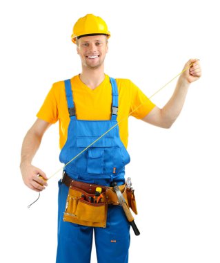 Genç Oluşturucu üzerinde beyaz izole portresi