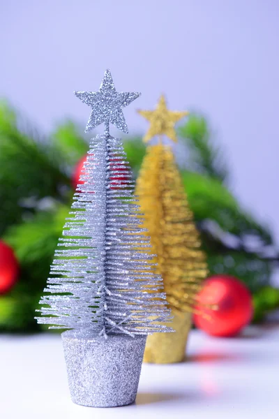 Decorative Christmas trees, fir tree branch, isolated on white — Stock Photo, Image