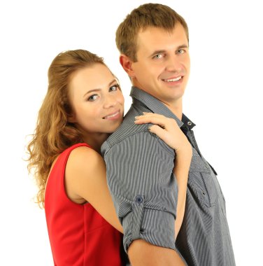 genç bir çift beyaz izole