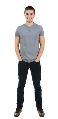 beyaz izole yakışıklı genç