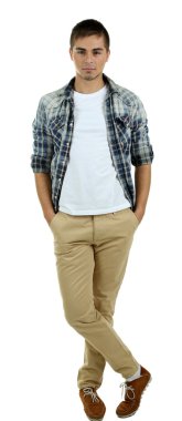 beyaz izole yakışıklı genç