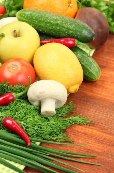 Cooking concept. Groceries on wooden table — Stock Photo, Image