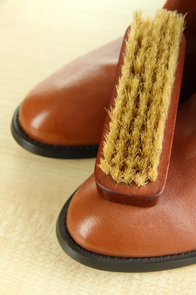 Shoe polishing close up — Stock Photo, Image