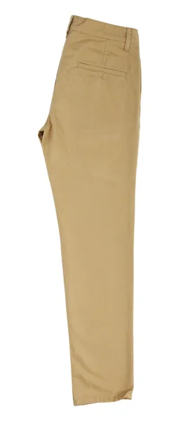 Pantalon beige isolé sur blanc — Photo