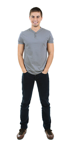 Handsome young man isolated on white