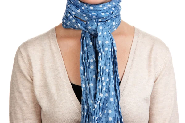 Woman wearing scarf close up — Stock Photo, Image