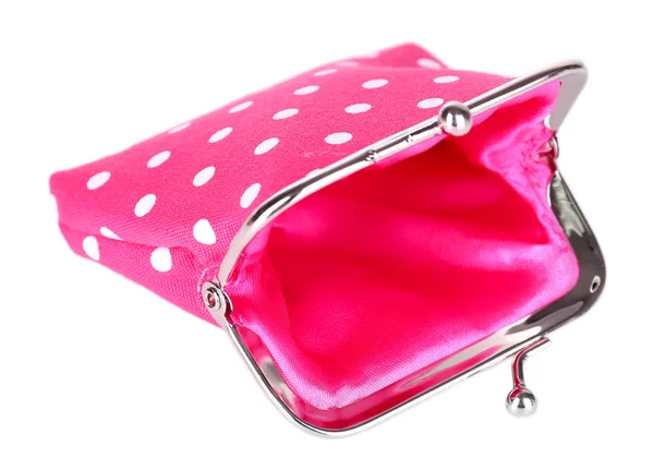 Pink purse isolated on white — Stock Photo, Image