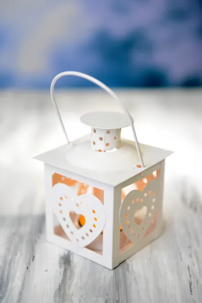 Christmas lantern on light background — Stock Photo, Image