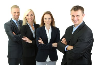 bir grup iş adamı beyazlar üzerinde izole edilmiş