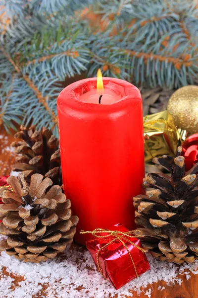 Christmas decoration with pine cones close-up — Stock Photo, Image