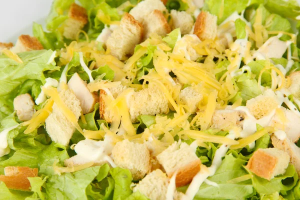 Ensalada César en plato blanco, de cerca —  Fotos de Stock