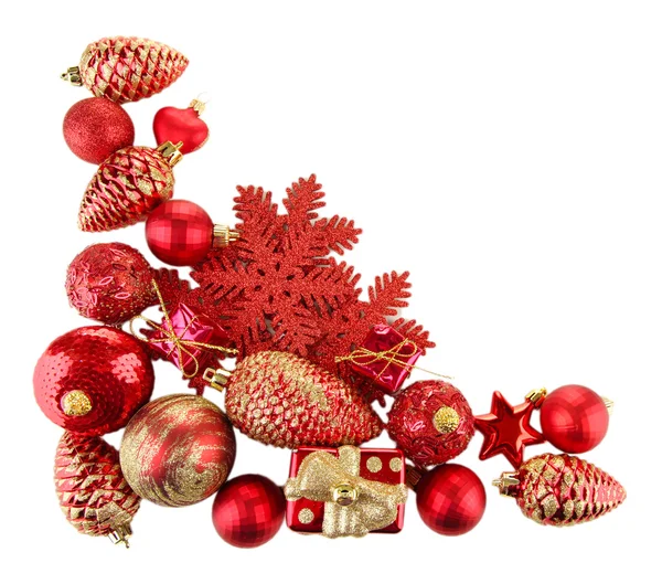 Beautiful Christmas decorations isolated on white — Stock Photo, Image