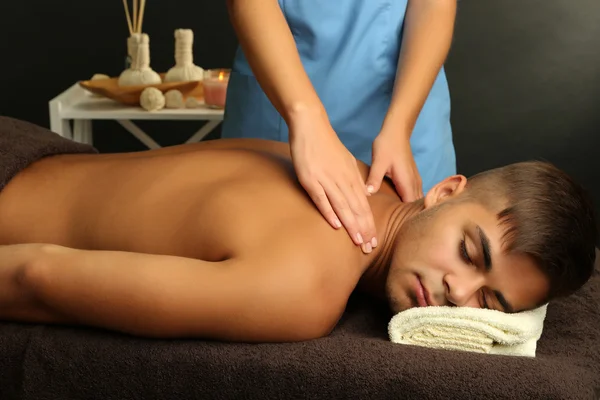 Man having back massage — Stock Photo, Image