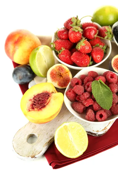 Assortment of juicy fruits and berries, close-up — Stock Photo, Image