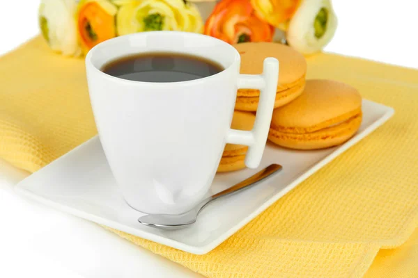 Kahve ve kurabiye yakın çekim — Stok fotoğraf