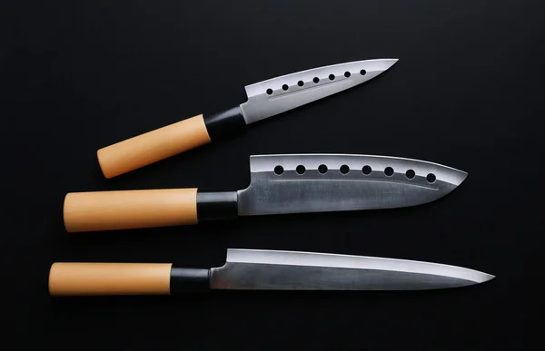 Kitchen knife isolated on black — Stock Photo, Image