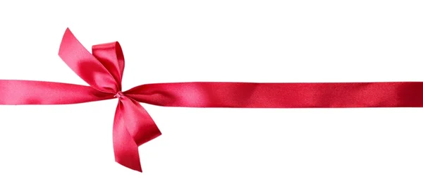 Color gift satin ribbon bow, isolated on white — Stock Photo, Image