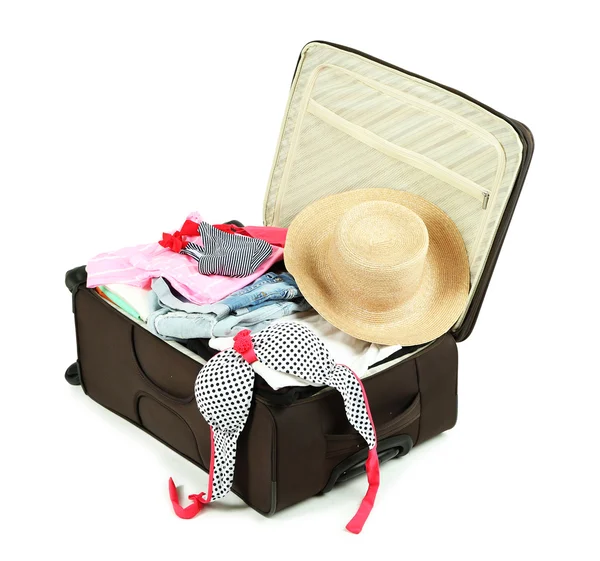 Koffer mit Kleidung — Stockfoto
