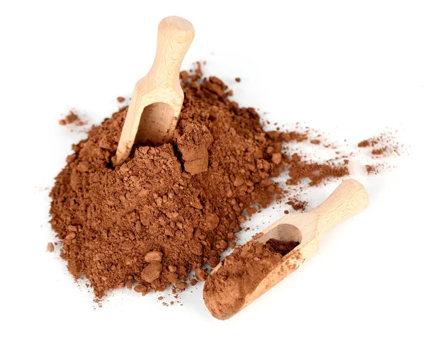 Cocoa powder isolated on white — Stock Photo, Image