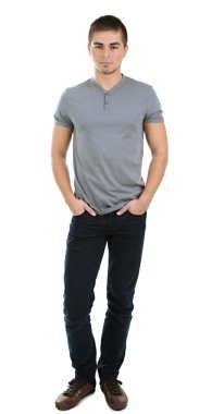 beyaz izole yakışıklı genç