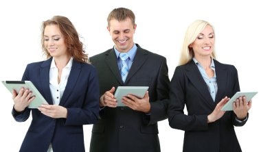 bir grup iş adamı beyazlar üzerinde izole edilmiş
