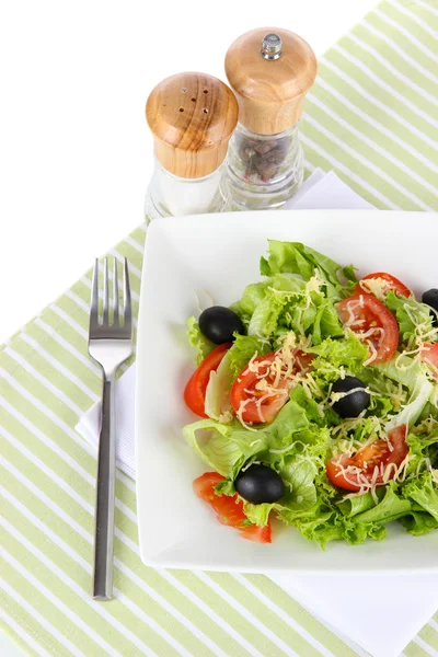 Salada leve em chapa em guardanapo — Fotografia de Stock