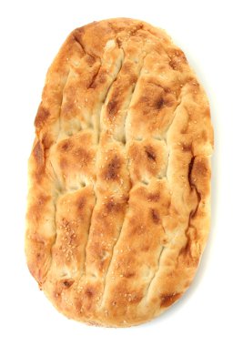 pita ekmeği üzerine beyaz izole