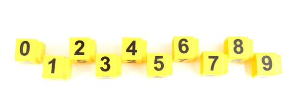 Educational cubes with different numbers — Stock Photo, Image
