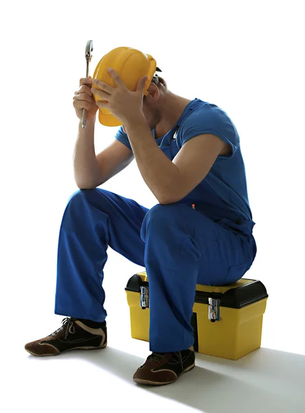 Silhouette of young foreman — Stock Photo, Image