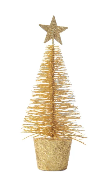 Árbol de Navidad decorativo, aislado en blanco — Foto de Stock