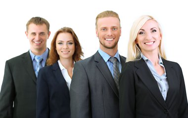bir grup iş adamı beyazlar üzerinde izole edilmiş