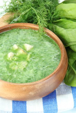 lezzetli ıspanak çorbası, close up