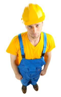 Genç Oluşturucu üzerinde beyaz izole portresi