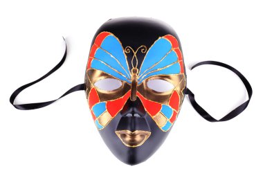 maske mavi kumaş zemin