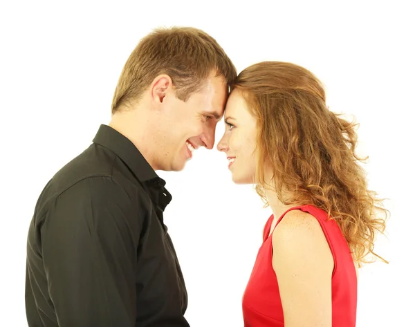 Young couple isolated on white — Stock Photo, Image