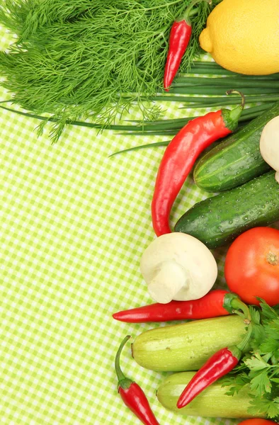 Cooking concept. Groceries on tablecloth background — Stock Photo, Image