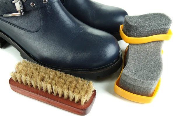 Shoe polishing close up — Stock Photo, Image