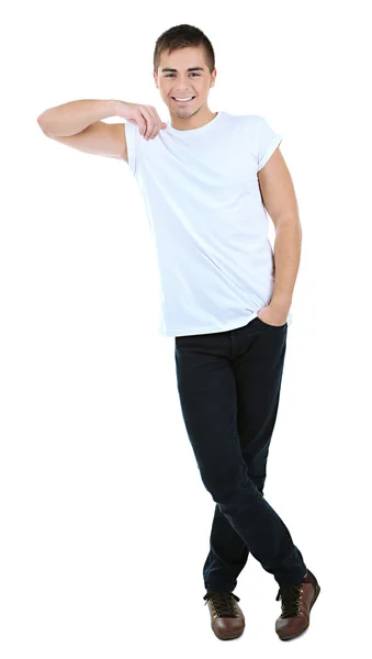 Beyaz izole yakışıklı genç — Stok fotoğraf